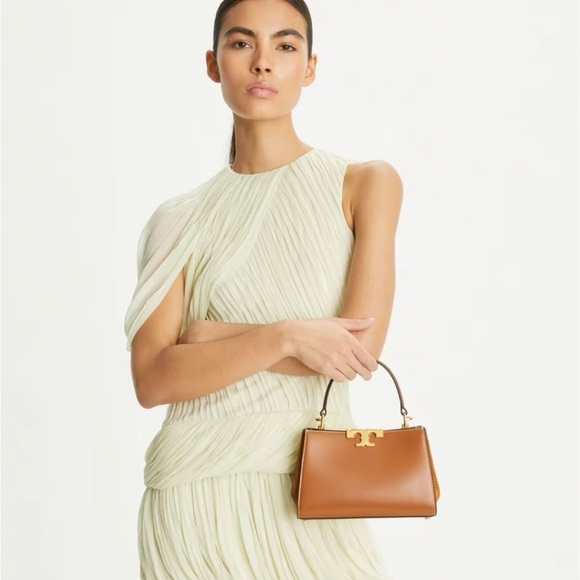 Tory Burch Tan Leather Top-Handle Eleanor  Satchel - Picture 3 of 6